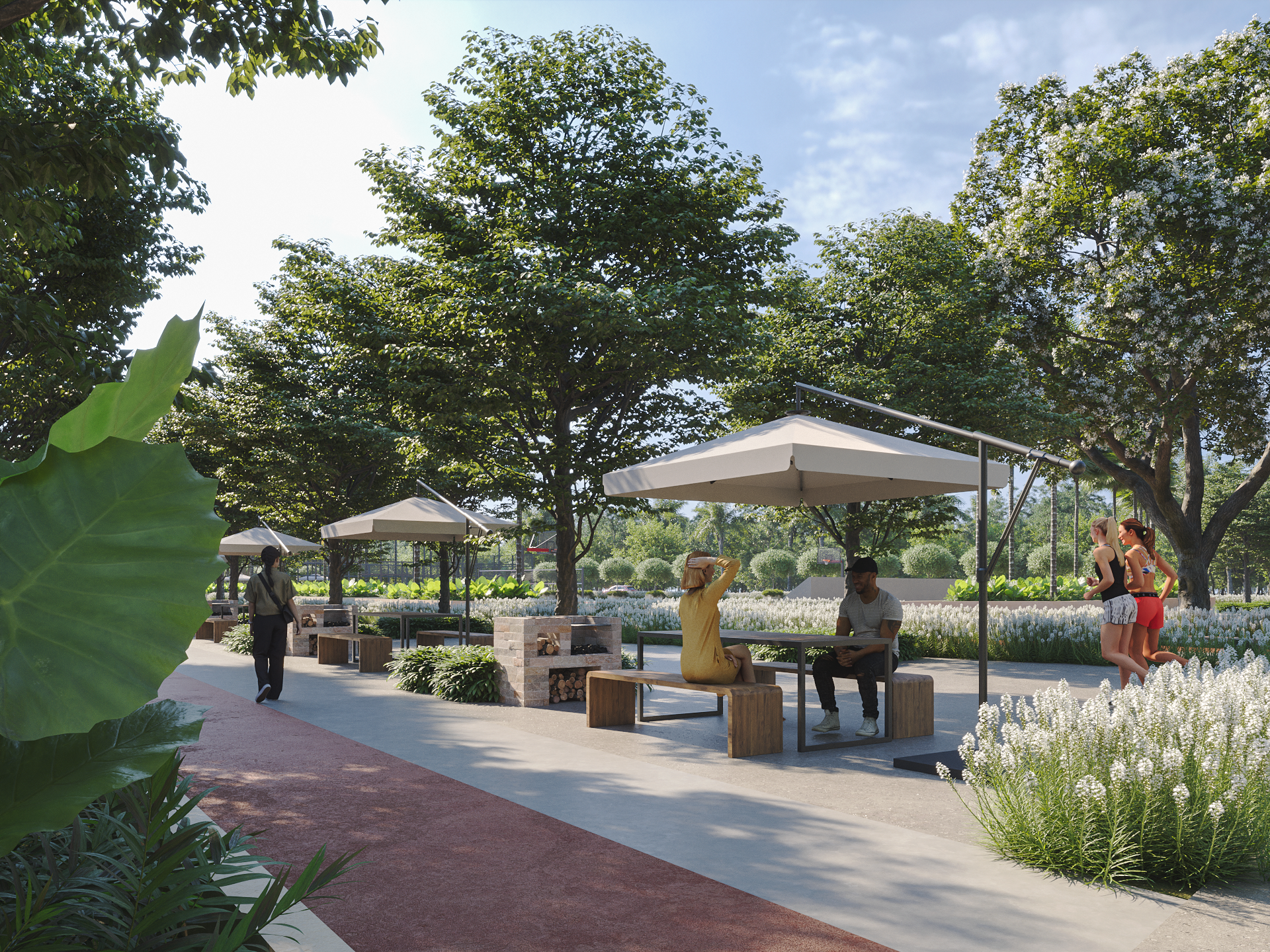 Área social con gazebos