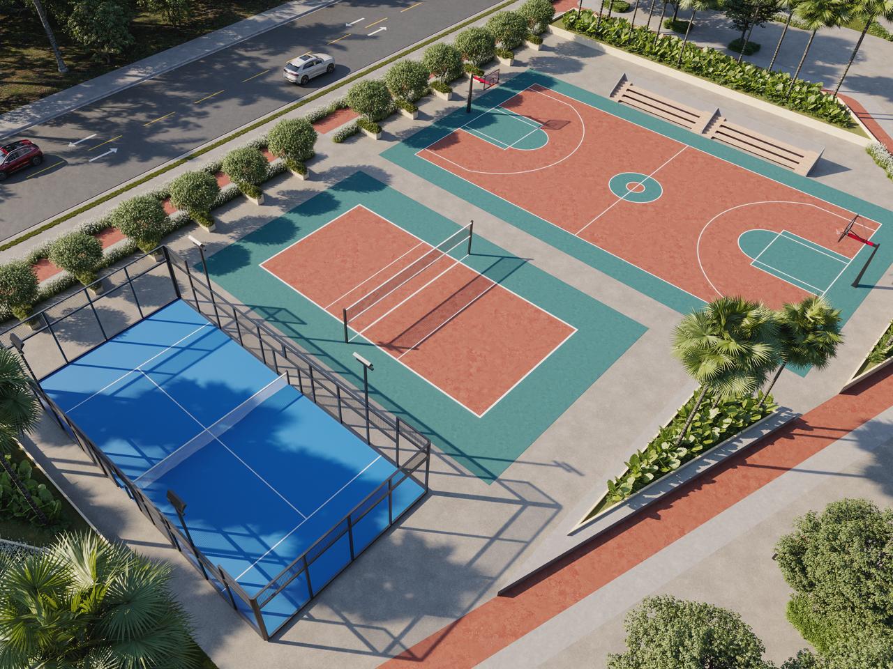 Canchas de basketball y volleyball
